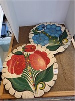 Handpainted Bright Floral Ceramic Trays