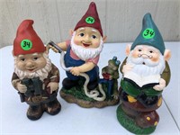Set of 3 Garden Gnomes