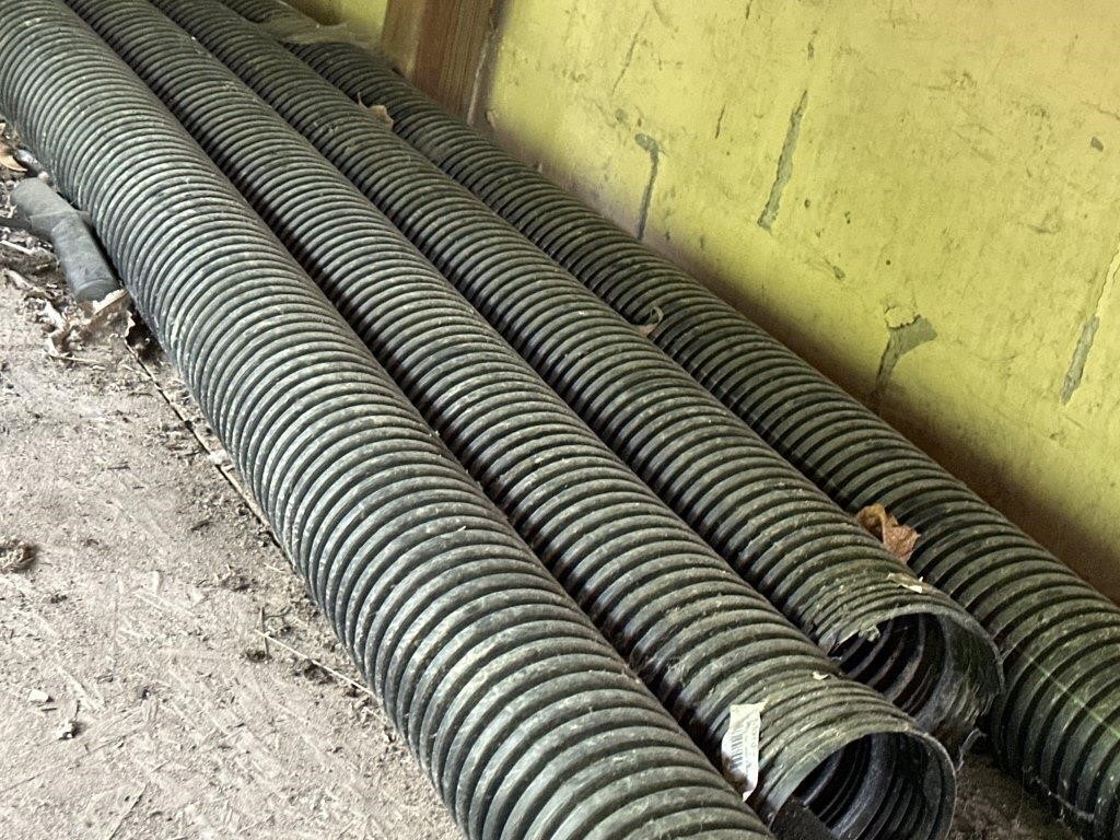 Group of corrugated pipe 4 pieces approx 10 ft