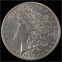 1904 MORGAN DOLLAR AU/BU