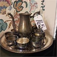SILVER PLATED SERVING TEA SET