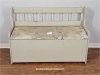 43" Upholstered Wood Storage Bench