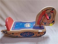 Vintage Gerber Baby Spotty Wood Rocking Horse