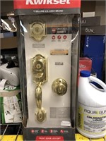 Kwikset Front Door Lock Set Brass
