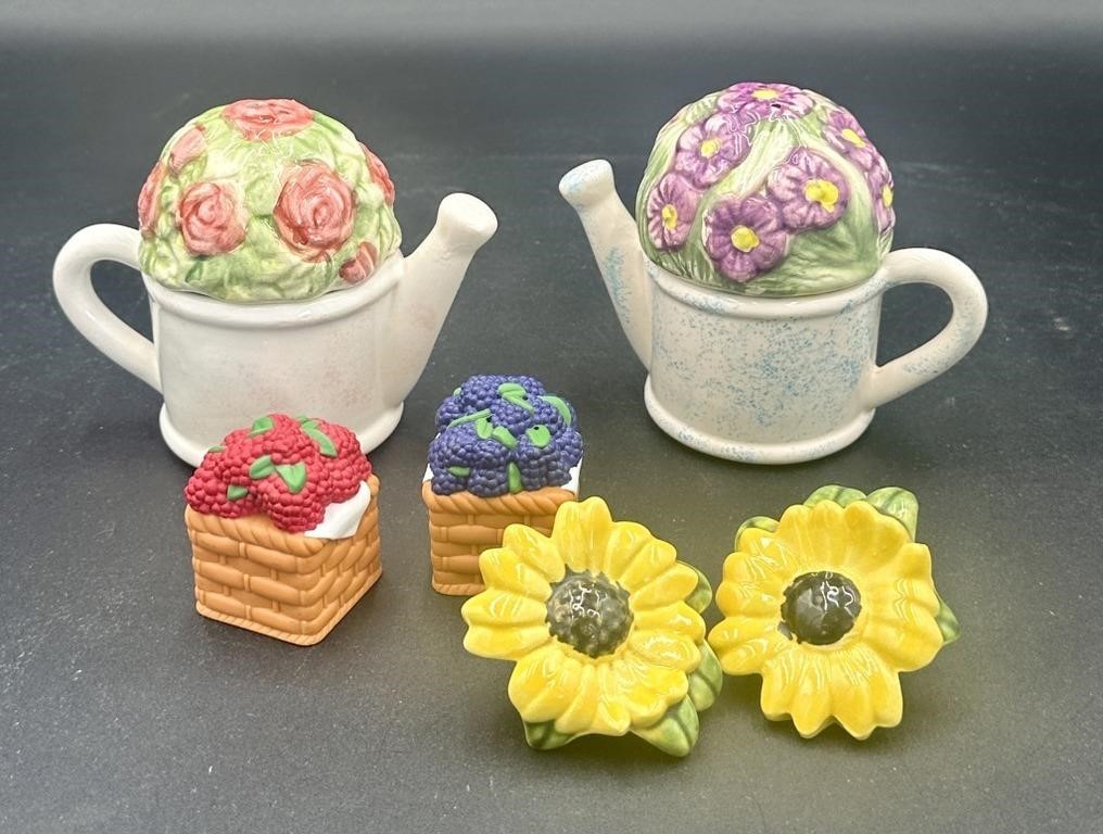 Floral Collectible Salt + Pepper Shakers