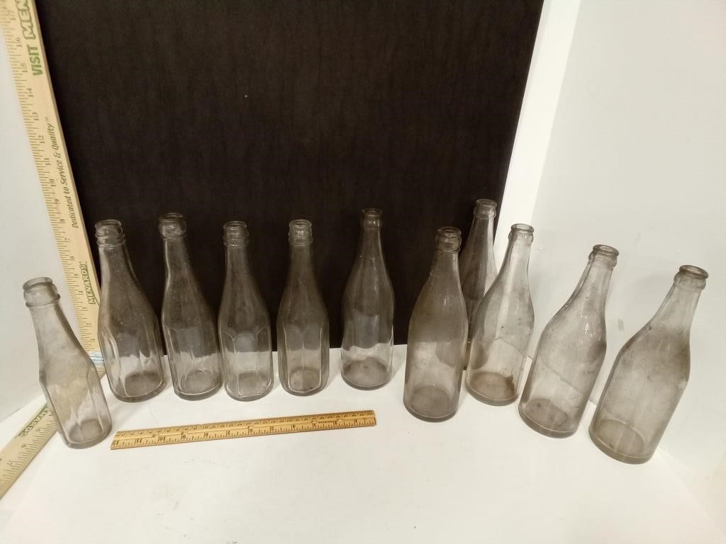 Glass Bottles w/ Flat Ridge sides& Smooth Glass