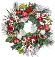 Valery Madelyn Pre-Lit Christmas Wreath for Front