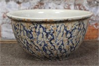 A Sponge Decorated Stoneware Mixing Bowl, Vg cond