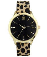 $59.50 Leopard-Print Faux Leather Strap Watch