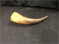 Early Carved Wood Powder Horns
