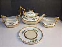 Vintage limoges tea set and Rosenthal plate gold