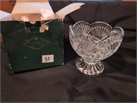 Shannon crystal pedestal bowl w box glassware