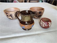 4 pcs Native American Pottery