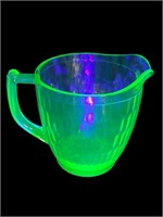 Uranium Glass Medium water pitcher ice lip spout