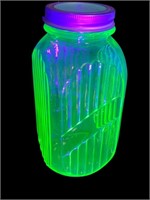 Uranium Glass Medium tea coffee jar canister
