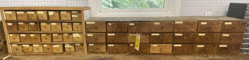 Wooden Hardware Organizer Drawers with Assorted