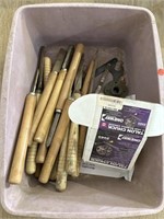BOX OF LATHE CARVING TOOLS