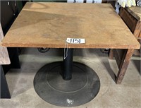 Square Table w Cast Steel Base