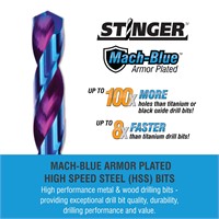 $40  Spyder Mach Blue 10pc HSS Twist Drill Bit Set