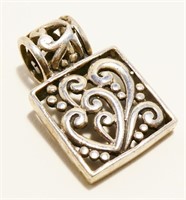 Eclectic Sterling Silver Square Pendant