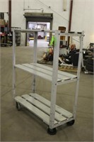 Aluminum Cart on Casters Approx. 60.75"x47.5"x20.5