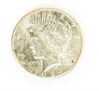 Coin  Rare 1924-S Peace Dollar-Ch BU