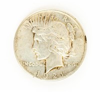 Coin  Rare 1921-P High Relief Peace Dollar-Fine +