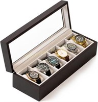 Solid Wood Watch Box  Glass Top - Espresso