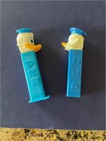 (2) Donald Duck PEZ Dispensers - 1 Footless
