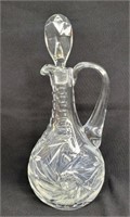 Pin Wheel Star Crystal Decanter Unmarked