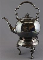 SILVER PLATE TEAPOT ON STAND