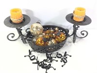 Decor Heavy Glass Ball Ornaments & Metal