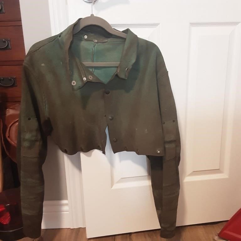 steam punk Antique welder coat, leather