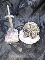 Sword in Amethyst Shield in Geode