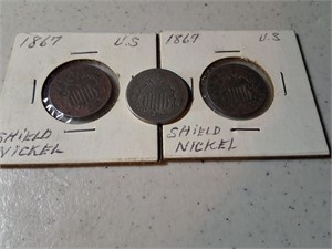 Lot of 3 Shield Nickels