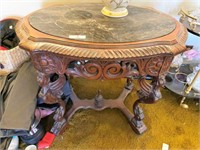 Ornate Marble Top Entry Table