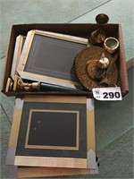 PICTURE FRAMES, CANDLE STICK HOLDERS, TRINKETS