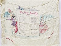 Antique Sleeping Beauty Hand Painted Tablecloth 34