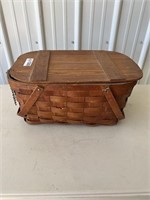 Picnic Basket and White Tablecloth