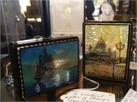 Pair of Enamel Painted & Signed Russian Boxes