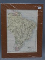 Antique Map : Brazil, Uruguay & Paraguay - 1890