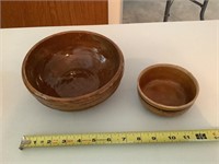 Brown pottery bowls