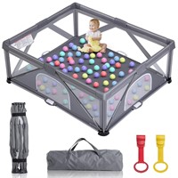 $160  Foldable Baby Playpen, 59x71x27, Darkgrey