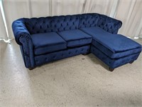 Blue Velvet Sectional Couch