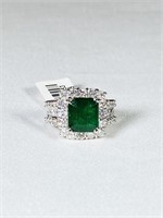 4.5 Carat Emerald & Diamond 14k Gold Ring