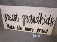 Wooden Great Grandkids Sign