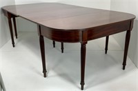 2 part dining table, Sheraton style, mahogany,