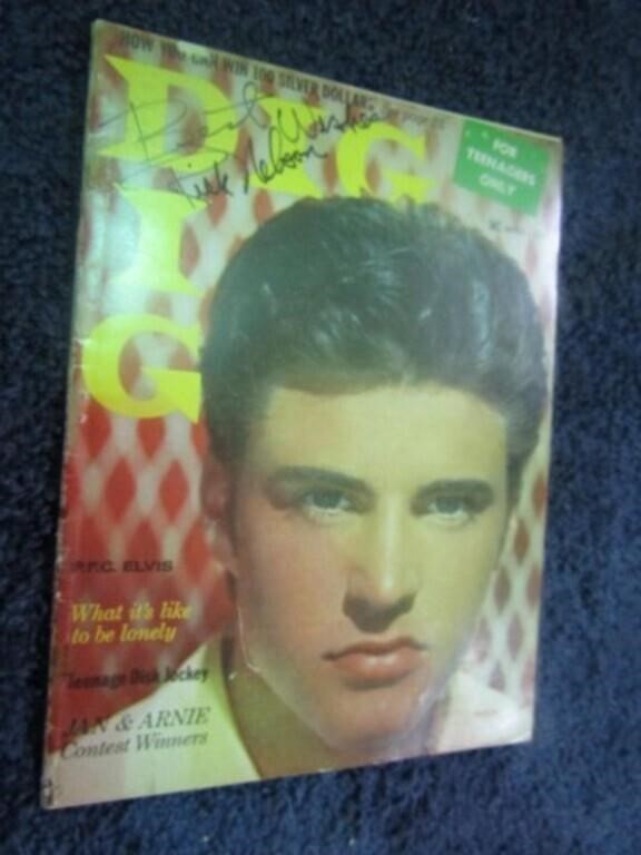 VINTAGE DIG MAGAZINE W/ SIGNED RICKY NELSON COVER