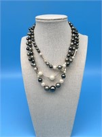 Silver And Pearl Beaded Necklace