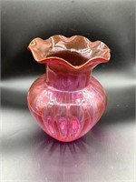 Deep pink vase, new, about 10" tall, perfect condi